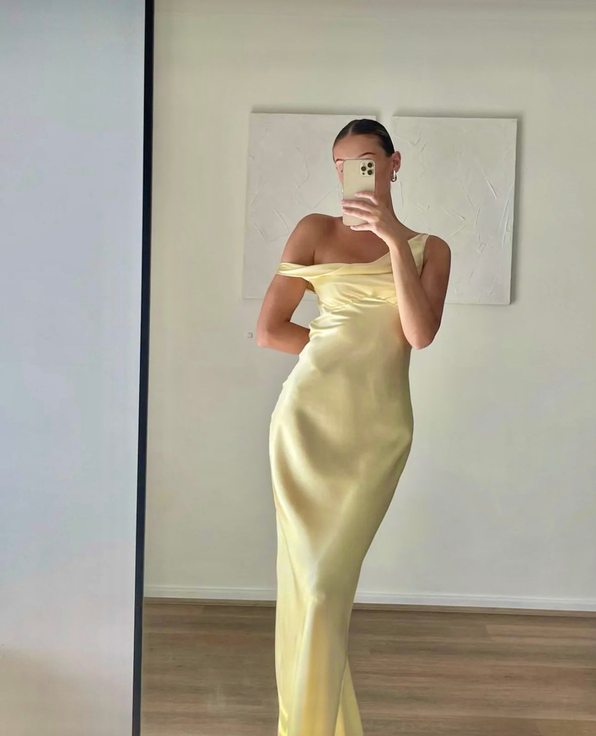 Silk Fitted Gown with Draped Details