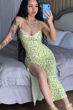 Floral Cami Dress with Slit Detail