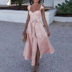 Floral Vintage-Inspired Dress with Cami Straps