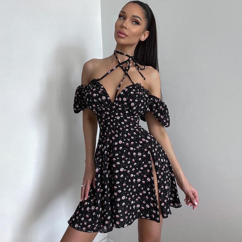 Floral Dress with Open Back