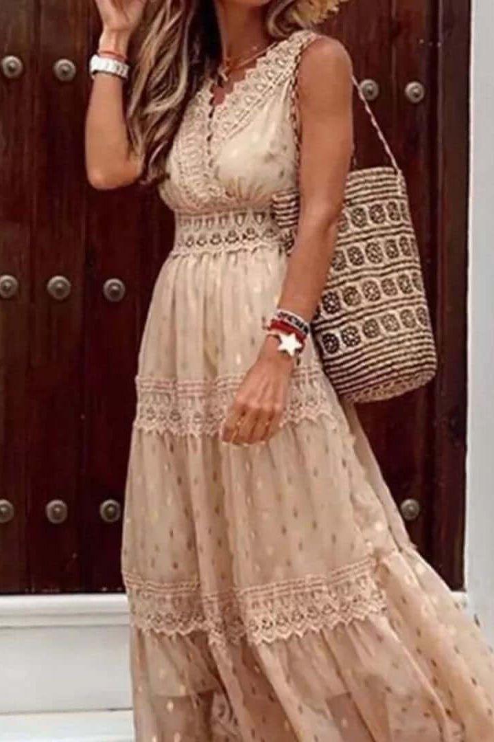 Chiffon Panelled Midi Dress