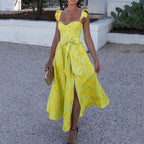 Floral Vintage-Inspired Dress with Cami Straps