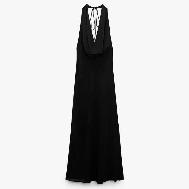 Maxi Halter Dress with A-Line Shape