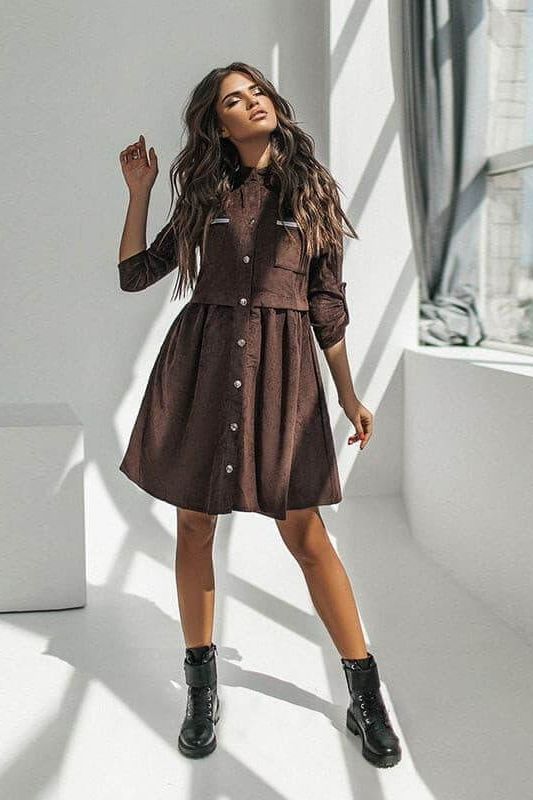Button-Detail Relaxed-Fit Dress with Strap Details Main image