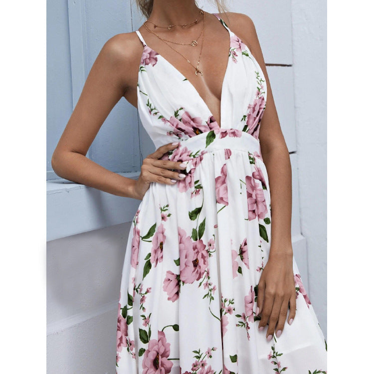 Floral Chiffon A-Line Dress
