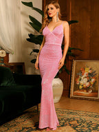Mermaid Open-Back Glitter Dress