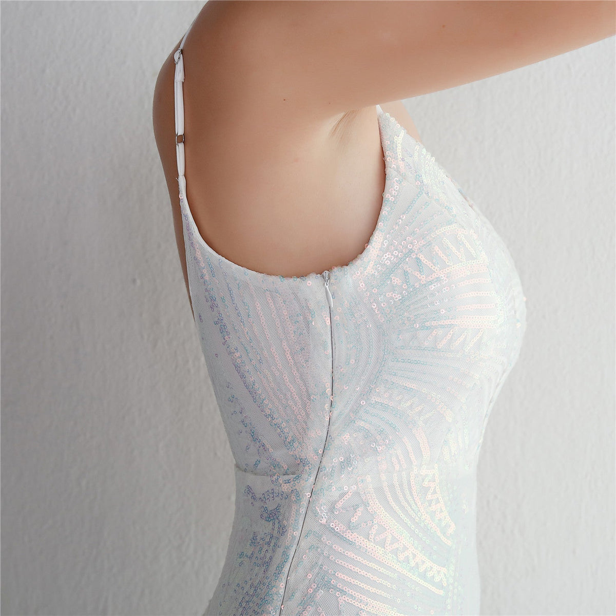 Sequined Dress with Mermaid Shape