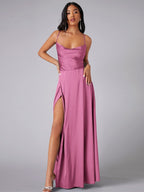 Satin Mermaid Dress with Ruching