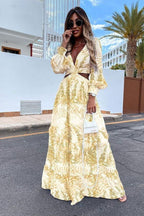 Long-Sleeve Dress with Print Details