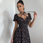 Floral Dress with Open Back