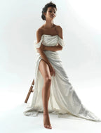 Off-Shoulder High-Slit Dress