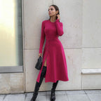 Silk Slim-Fit Long-Sleeve Dress