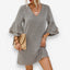 V-Neck Flared Dress with Short Length