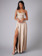 Satin Mermaid Dress with Ruching