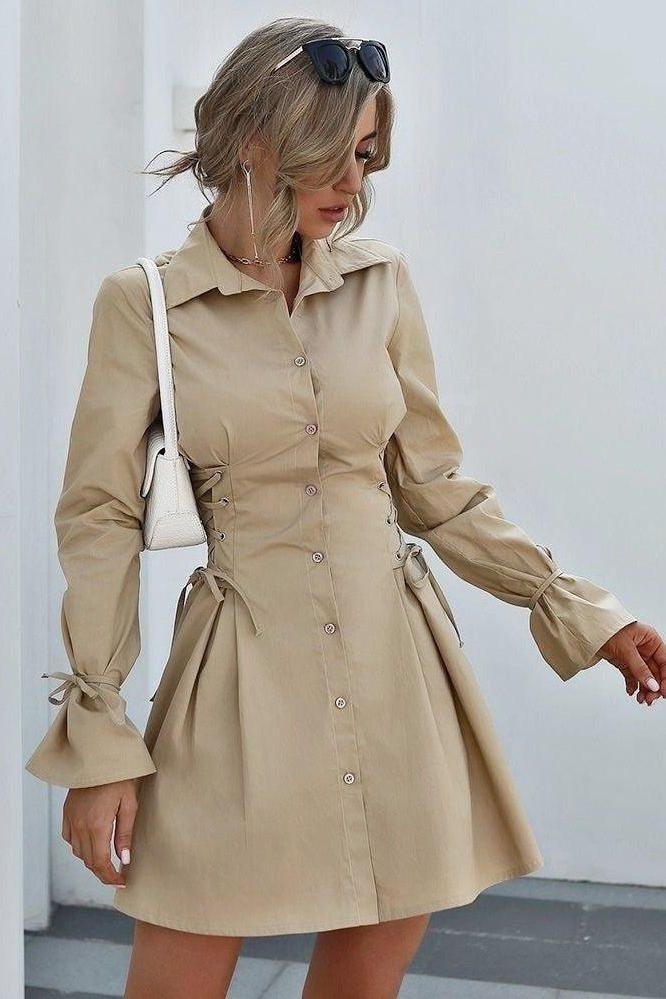 Petal-Detail Dress with Bandage Styling