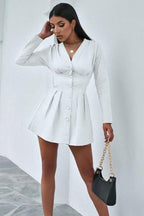 V-Neck Ruched Dress