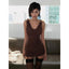 Mesh Strap-Detail Dress with V-Neckline