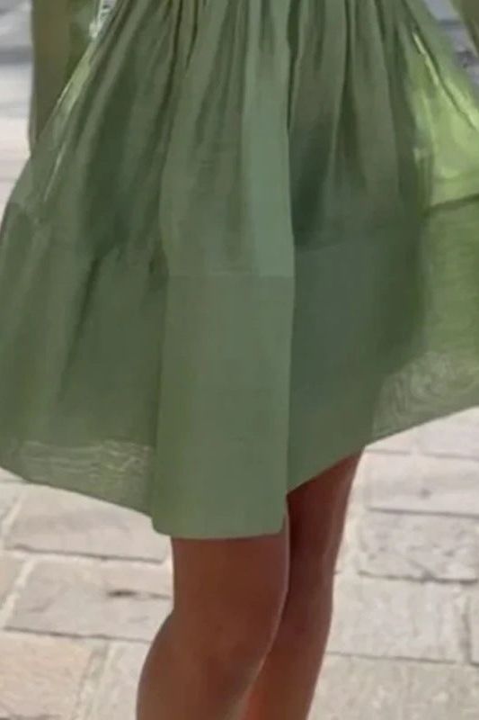 Green Pleated Dress