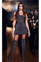 Off-Shoulder Slim-Fit Mini Dress with Cutout Details
