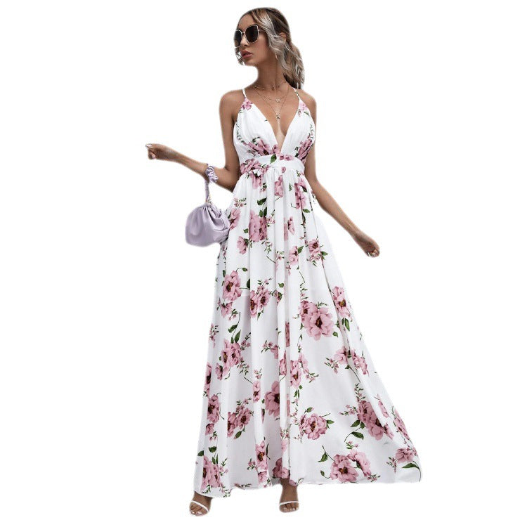 Floral Chiffon A-Line Dress