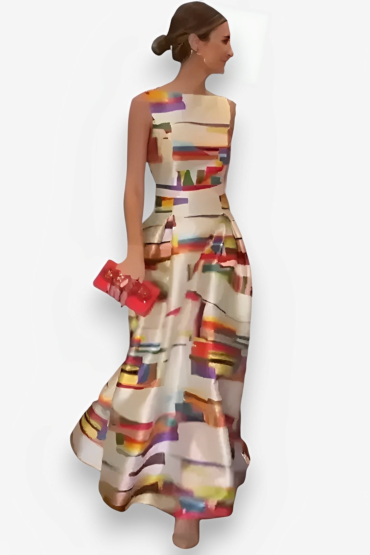 Printed Slim-Fit Sleeveless Dress