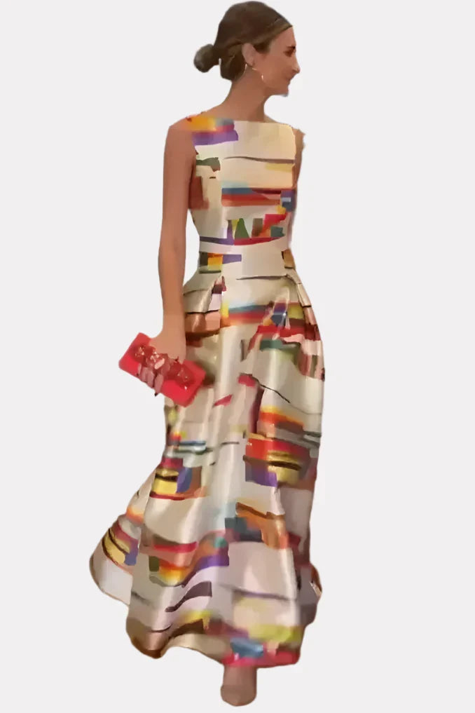 Printed Slim-Fit Sleeveless Dress