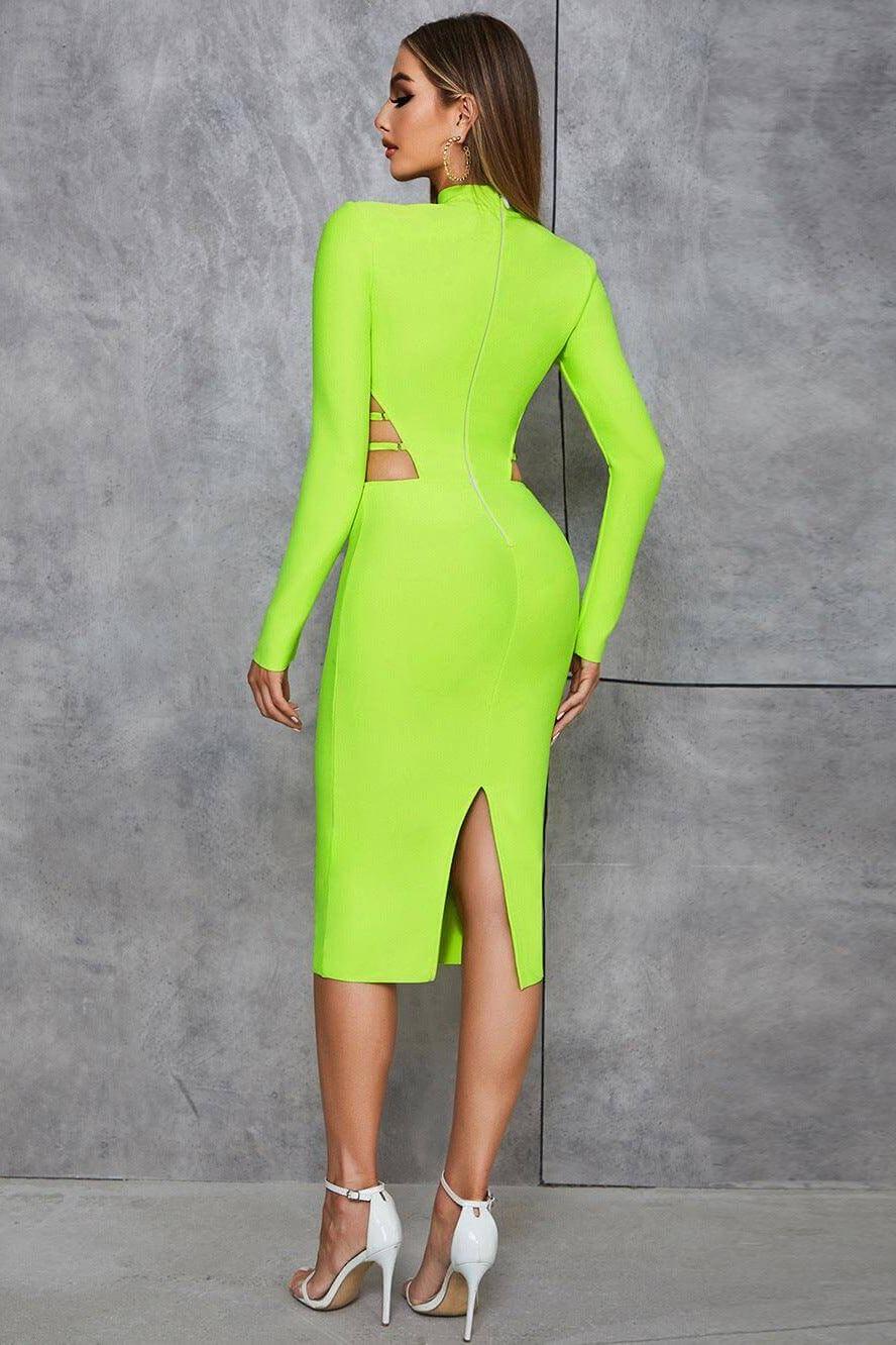 Cutout Slim-Fit Dress with Slit Detail