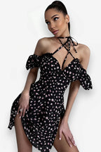 Floral Dress with Open Back