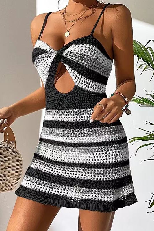 Striped Open-Back Cami Dress