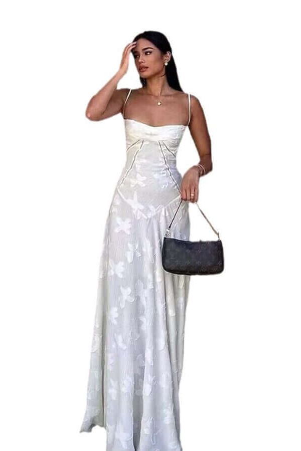 Slim-Fit Open-Back Corset-Style Maxi Dress