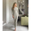 Knit Slim-Fit Maxi Dress with Long Sleeves
