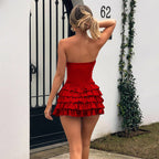 Strapless Dress with Eyelet Details