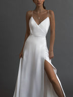 Satin Mermaid Dress with High Slit