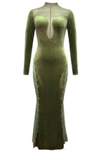 Velvet Mesh Panelled Dress