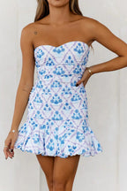 Floral Polyester Pleated Dress