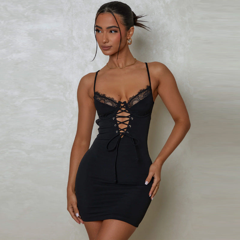 Lace Cutout Cami Dress