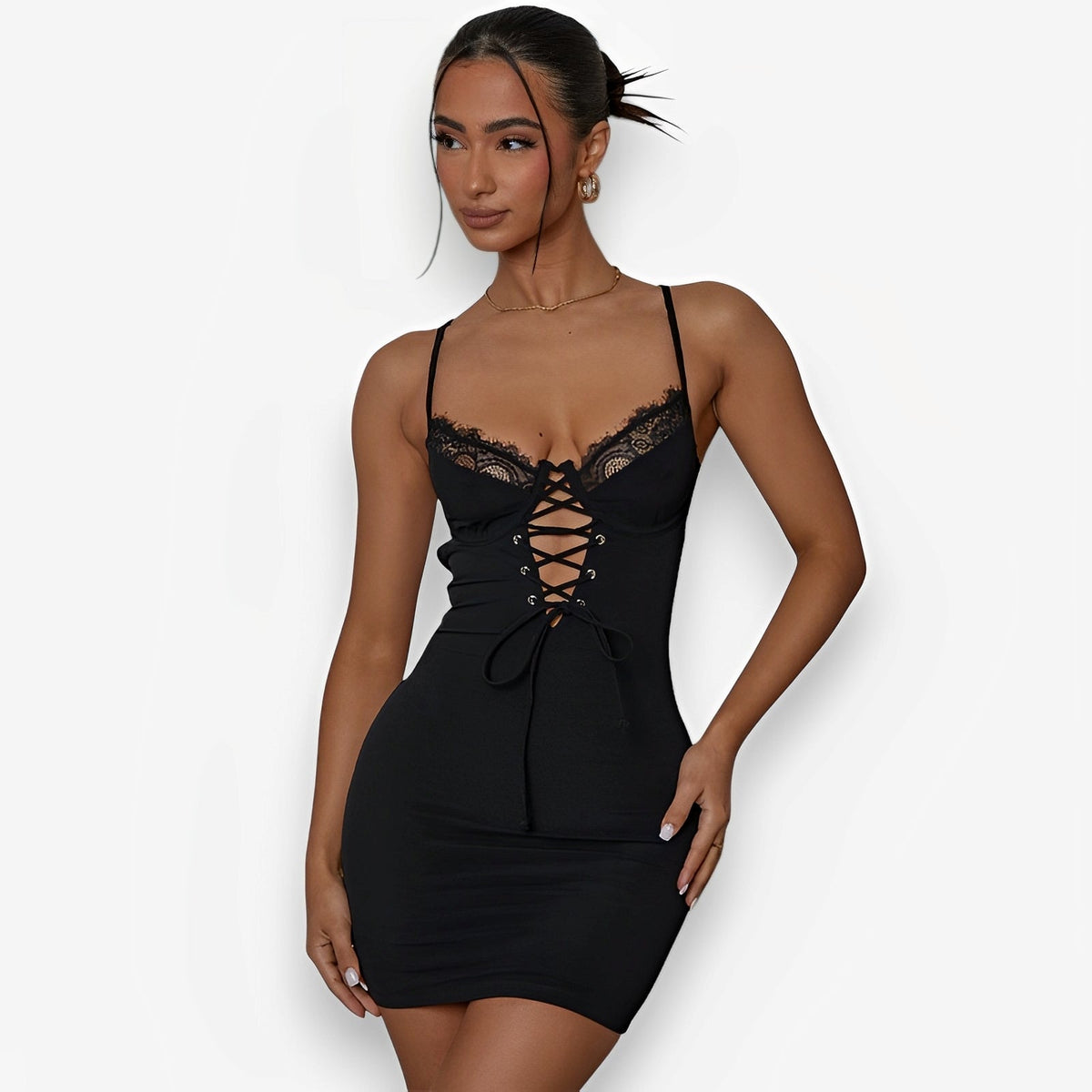 Lace Cutout Cami Dress