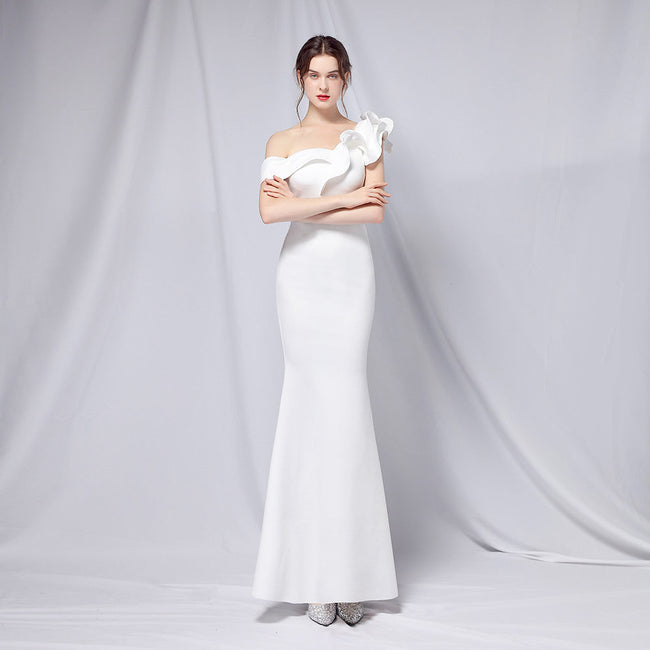 Delana Elegant Formal One Shoulder Dress - Lady Occasions Main image