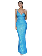 Mermaid Open-Back Glitter Dress