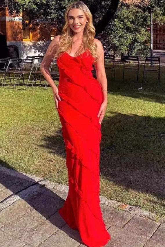 U-Neck Open-Back Maxi Dress with Off-Shoulder Neckline