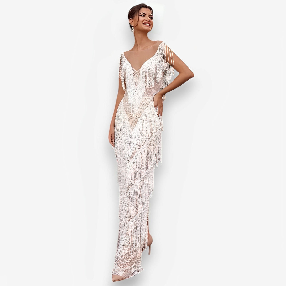 Slim-Fit Maxi Dress with Sleeveless Cut