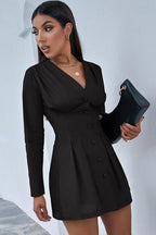 V-Neck Ruched Dress