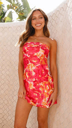 Floral Mini Dress with Open Back