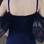 V-Neck Mermaid Dress with Off-Shoulder Neckline