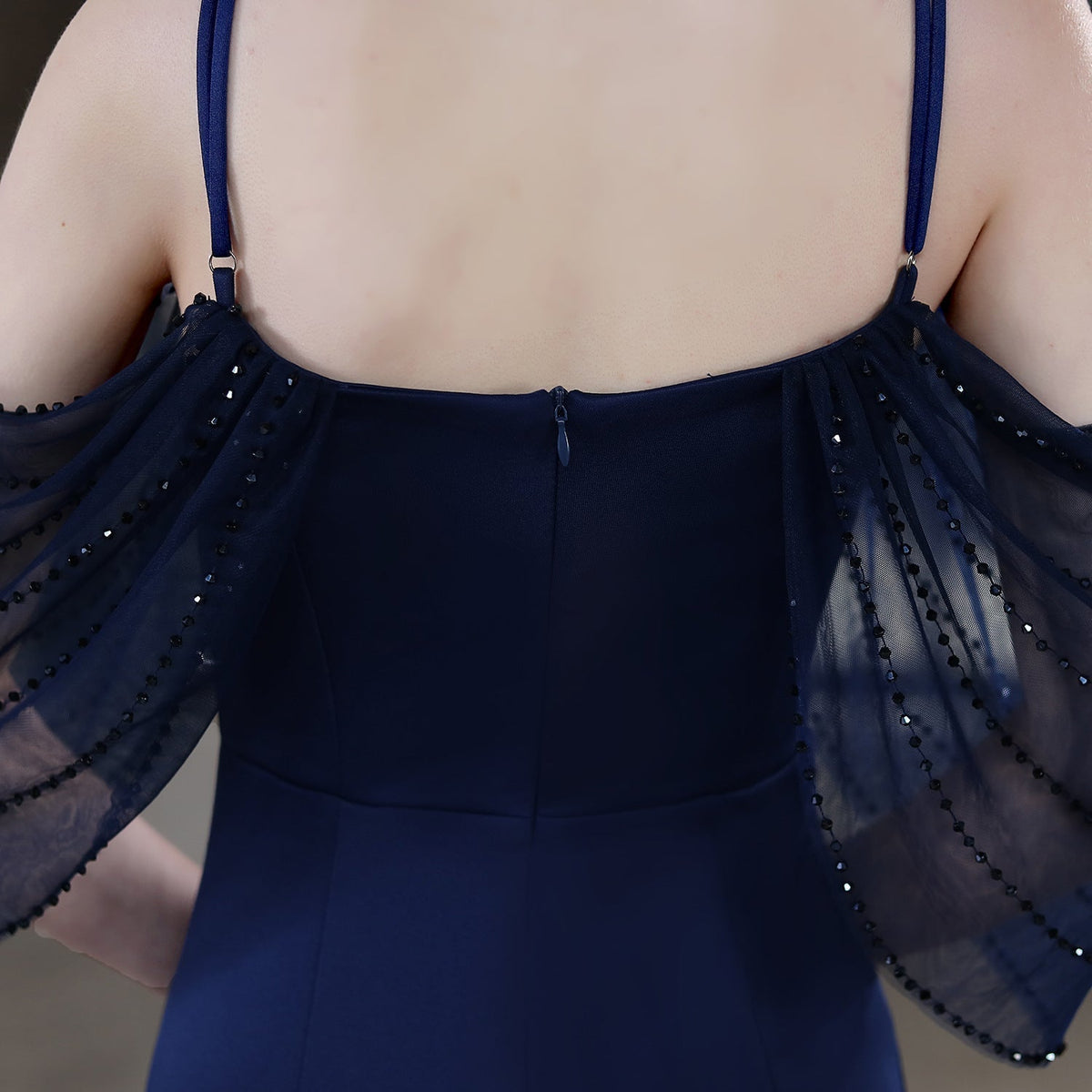 V-Neck Mermaid Dress with Off-Shoulder Neckline
