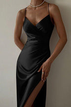 Slit-Detail Cami Dress with Open Back