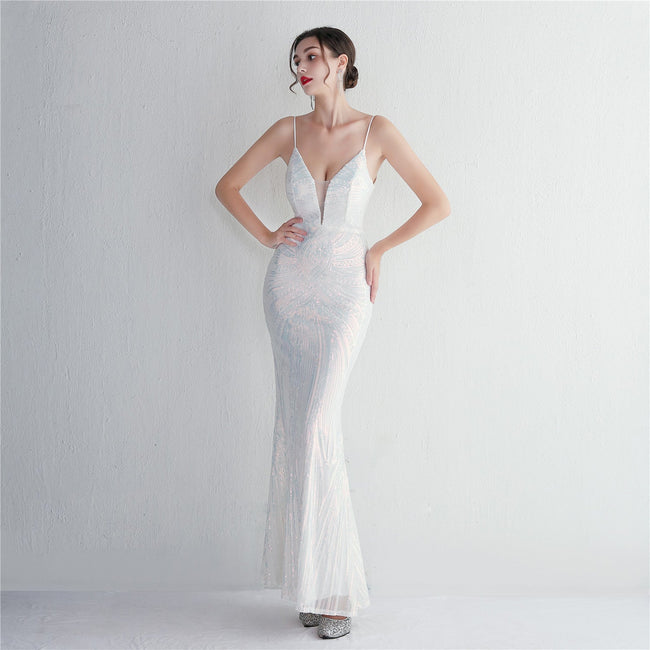 Sequined Dress with Mermaid Shape Main image