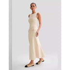 Slim-Fit Crew-Neck Sleeveless Maxi Dress