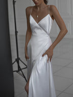 Satin Mermaid Dress with High Slit