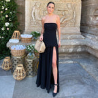 Strapless Asymmetric Maxi Dress